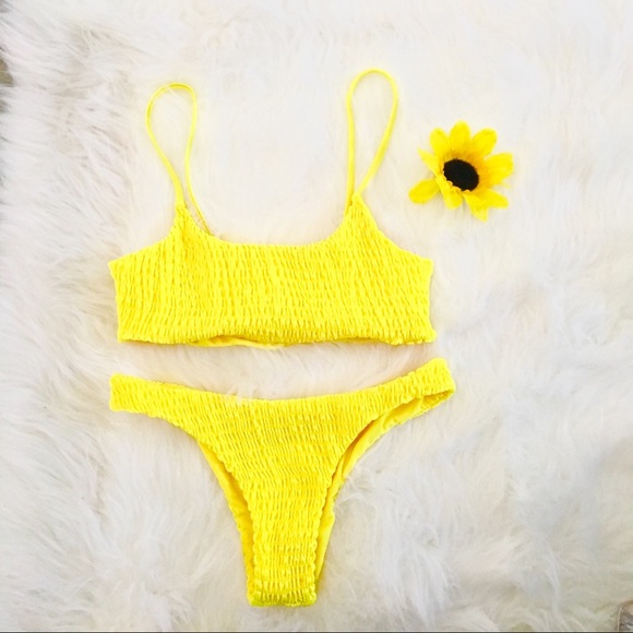 Other - Host Pick!! NWOT Yellow Two-Piece Swimsuit Bikini